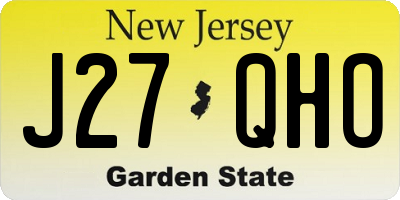 NJ license plate J27QHO