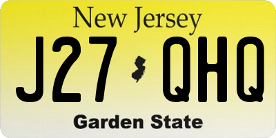 NJ license plate J27QHQ