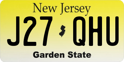 NJ license plate J27QHU