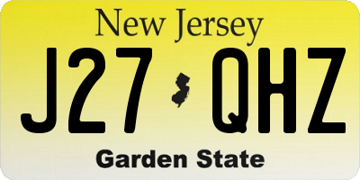 NJ license plate J27QHZ