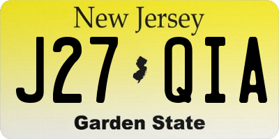 NJ license plate J27QIA