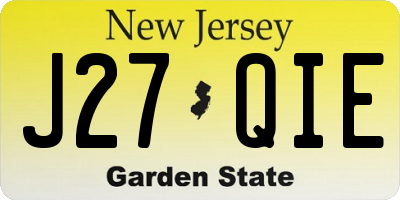 NJ license plate J27QIE