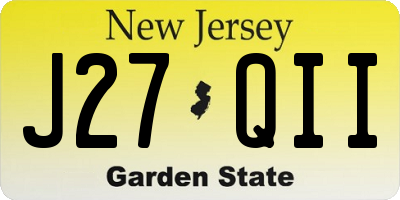 NJ license plate J27QII