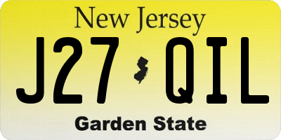 NJ license plate J27QIL