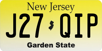 NJ license plate J27QIP