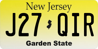 NJ license plate J27QIR