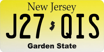 NJ license plate J27QIS