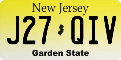 NJ license plate J27QIV