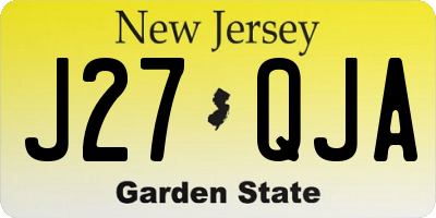 NJ license plate J27QJA