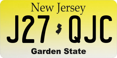 NJ license plate J27QJC