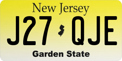 NJ license plate J27QJE