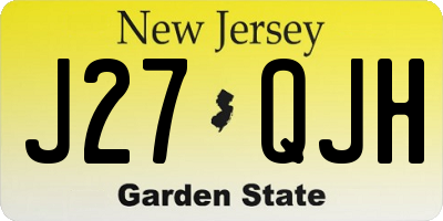 NJ license plate J27QJH