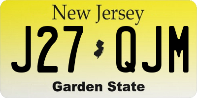 NJ license plate J27QJM