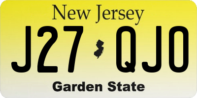 NJ license plate J27QJO