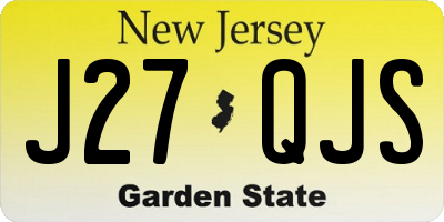 NJ license plate J27QJS
