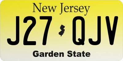 NJ license plate J27QJV