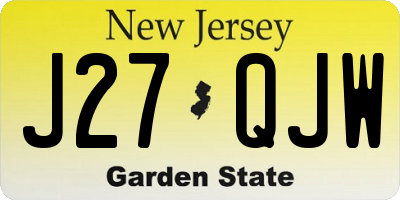NJ license plate J27QJW