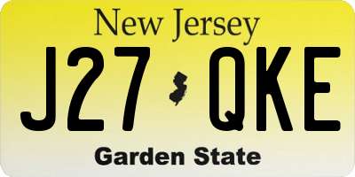 NJ license plate J27QKE