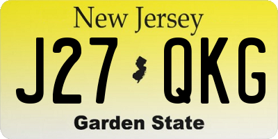 NJ license plate J27QKG
