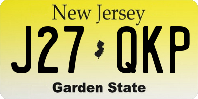NJ license plate J27QKP