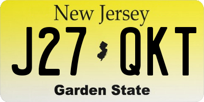 NJ license plate J27QKT