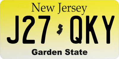NJ license plate J27QKY