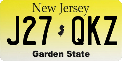 NJ license plate J27QKZ