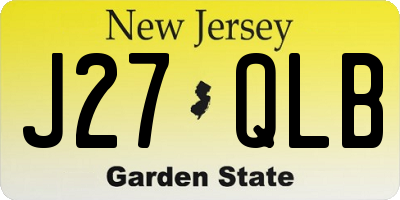 NJ license plate J27QLB