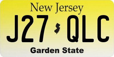 NJ license plate J27QLC