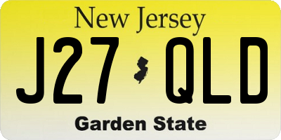 NJ license plate J27QLD