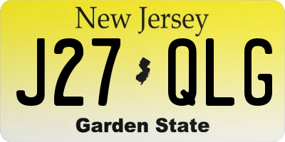 NJ license plate J27QLG
