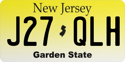 NJ license plate J27QLH