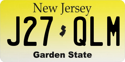 NJ license plate J27QLM