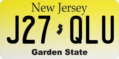 NJ license plate J27QLU