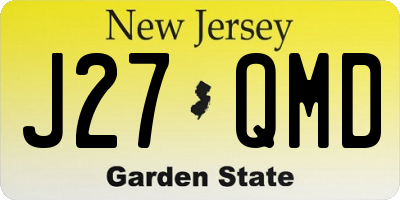 NJ license plate J27QMD