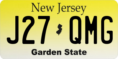 NJ license plate J27QMG