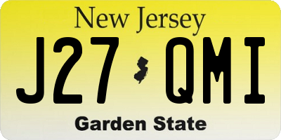 NJ license plate J27QMI