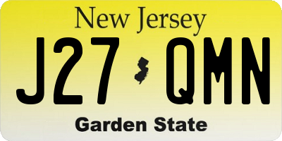 NJ license plate J27QMN