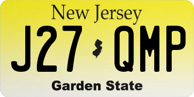 NJ license plate J27QMP