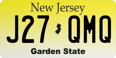 NJ license plate J27QMQ