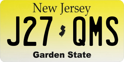 NJ license plate J27QMS