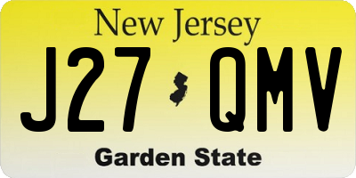 NJ license plate J27QMV