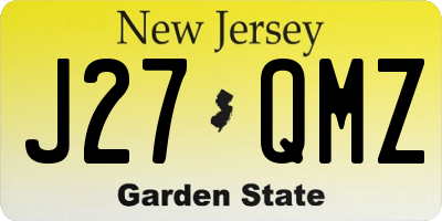 NJ license plate J27QMZ