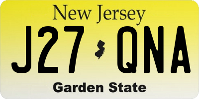 NJ license plate J27QNA