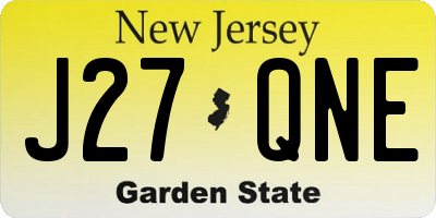 NJ license plate J27QNE