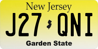 NJ license plate J27QNI