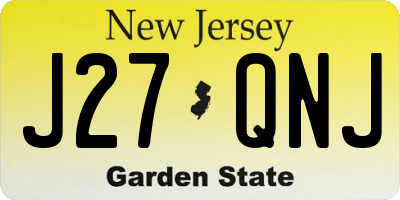 NJ license plate J27QNJ