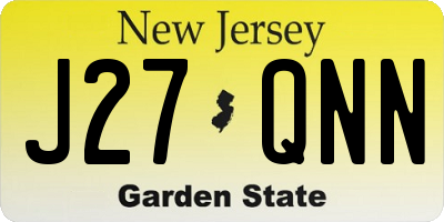 NJ license plate J27QNN