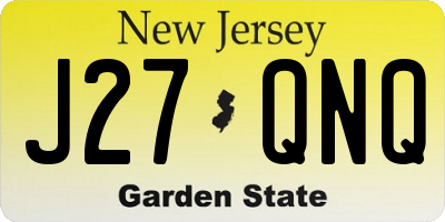 NJ license plate J27QNQ