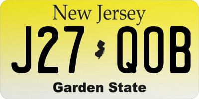 NJ license plate J27QOB